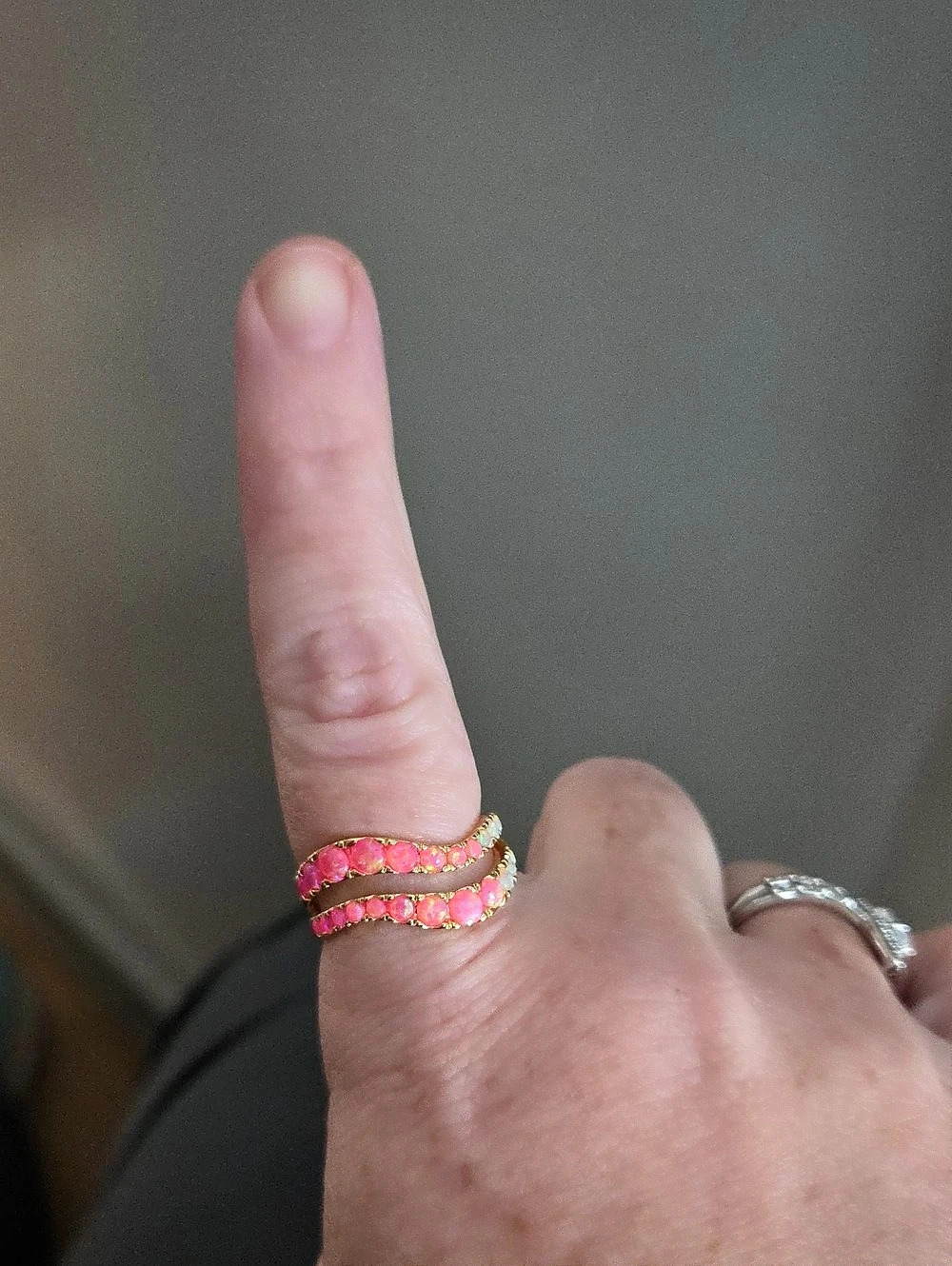 Bomb Party Waves of Glam Pink & Gold Ring Size 9 NWT October 2026